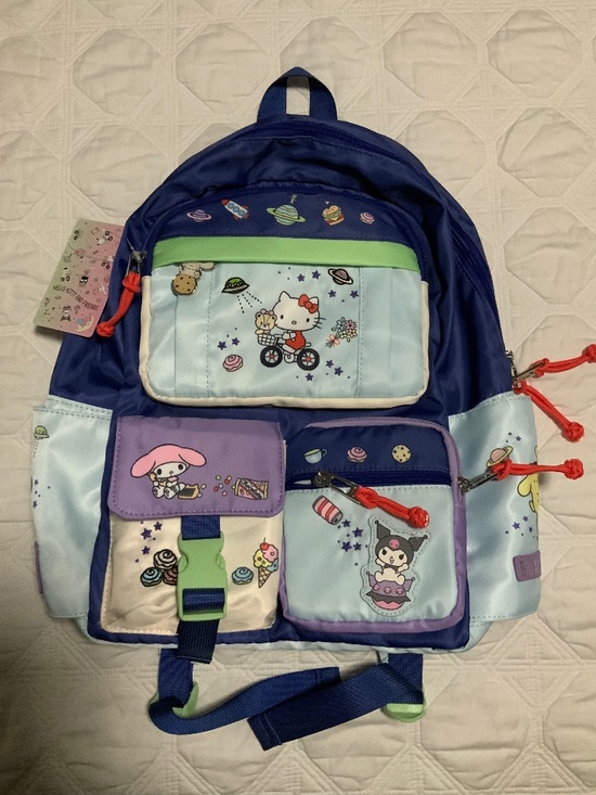 hello kitty and friends backpacks Mini Backpack for Girls - 10” Faux Leather Hello Kitty with Front Pocket Plus Bottle | HK Small School Bag Bundle summer camps Hello Kitty Friends Real Littles